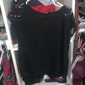 Sheer black blouse